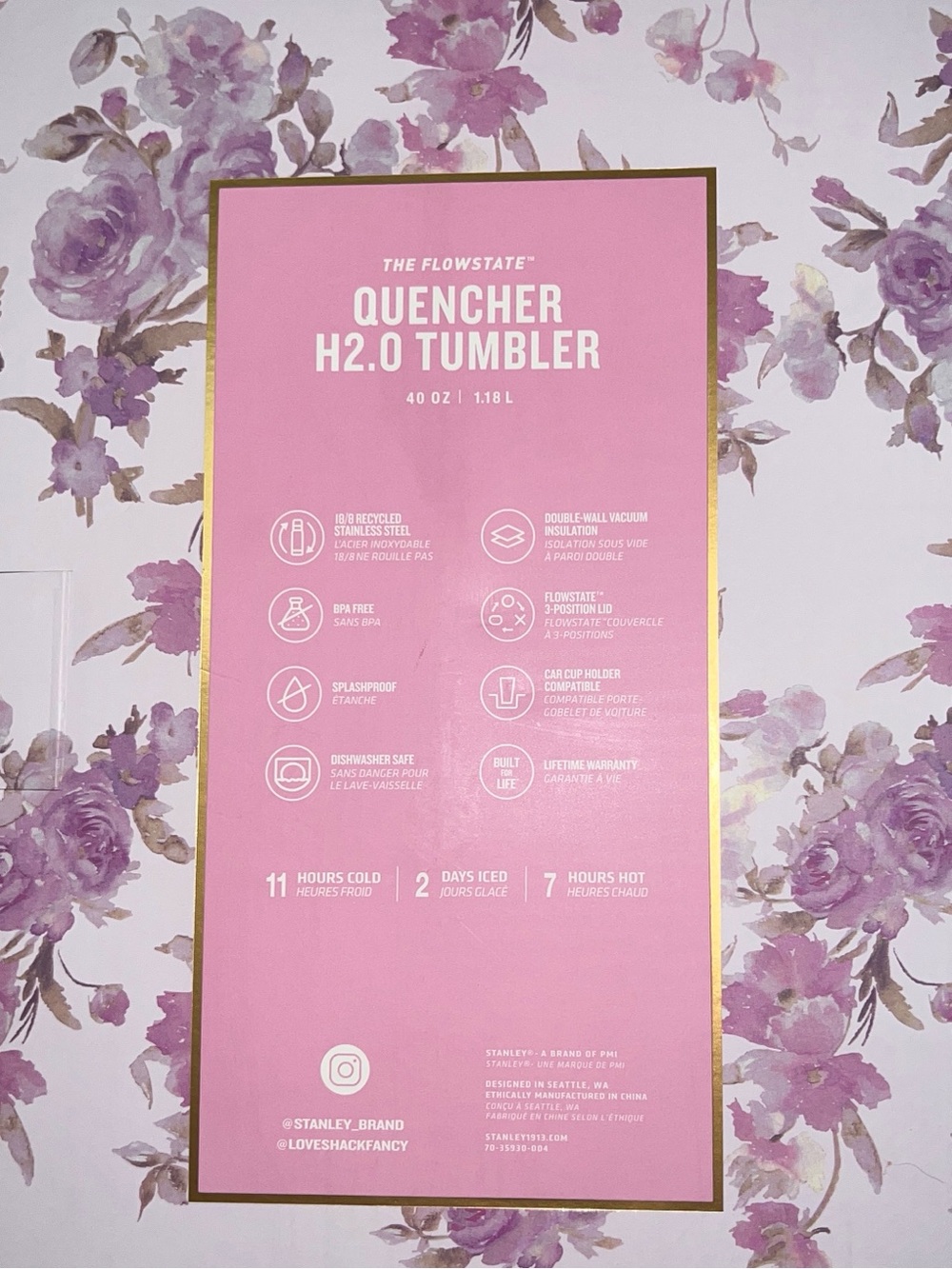 Limited Edition Stanley X LoveShackFancy in Happy Thoughts Pink Floral Pattern - Picture 10 of 10